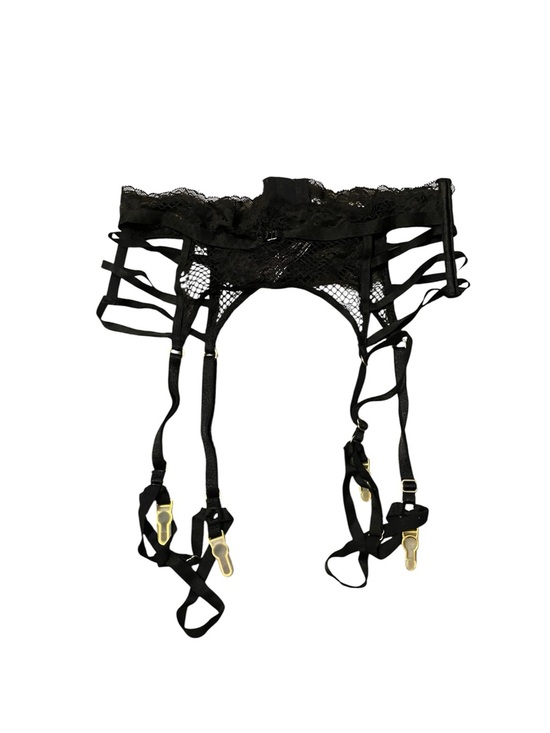 Victoria's Secret Other - Victoria's Secret Black Lace Strappy Garter Belt Boudoir Lingerie Size XS Gothic